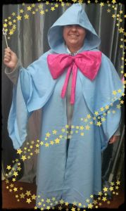 Kids Costumes to Hire - Fairy Godmother Cape, hood, bowtie (3pce)